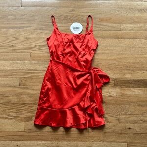 Princess Polly red silk mini dress - Size S